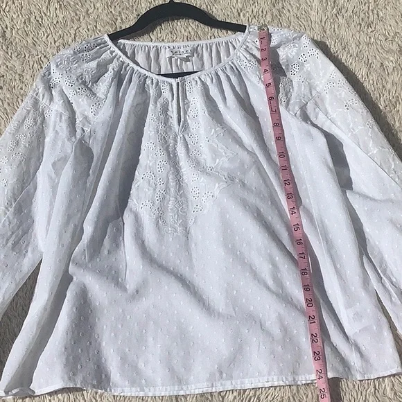 Velvet Eyelet Peasant Blouse - Picture 8 of 14